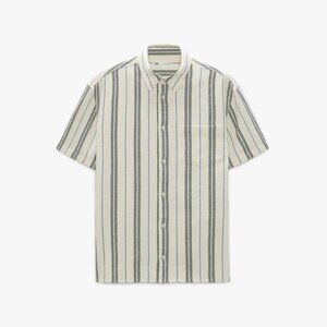 ZARA STRIPED SHIRT WHITE/GREEN SIZE XL 3057/063/712
